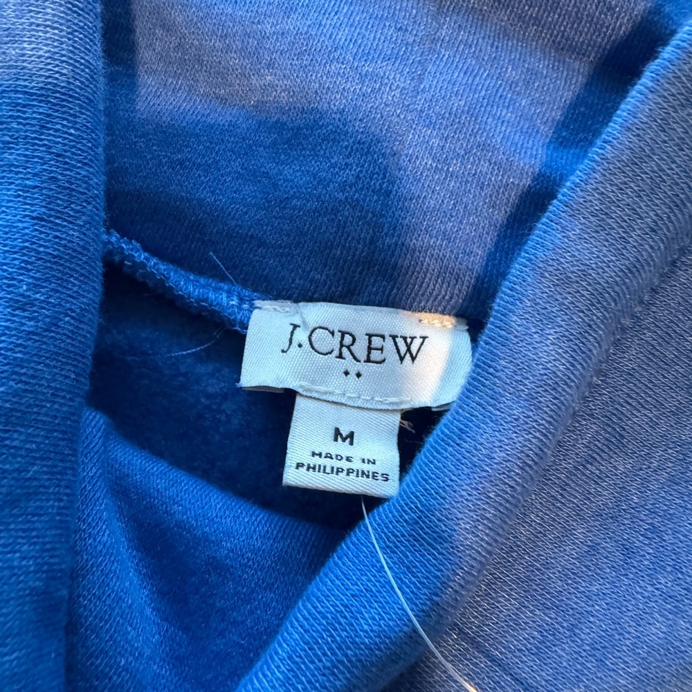 NWT J Crew Cozy Blue Hoodie - Picture 4 of 9